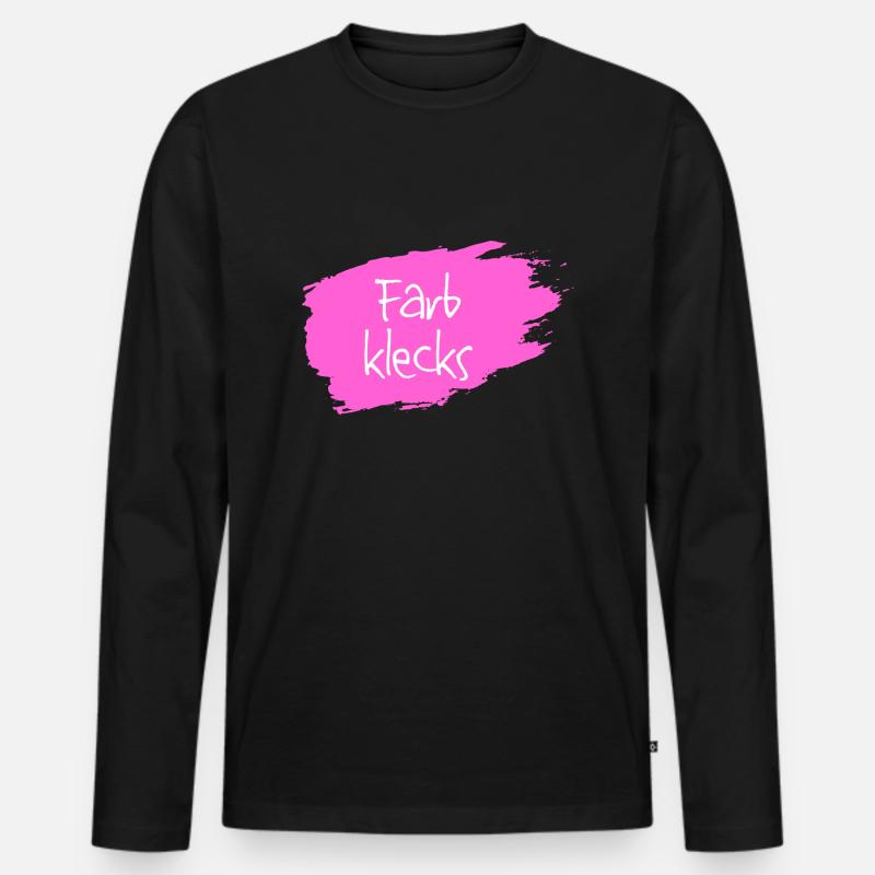 Farbklecks pink - Männer Premium Bio Langarmshirt - Schwarz
