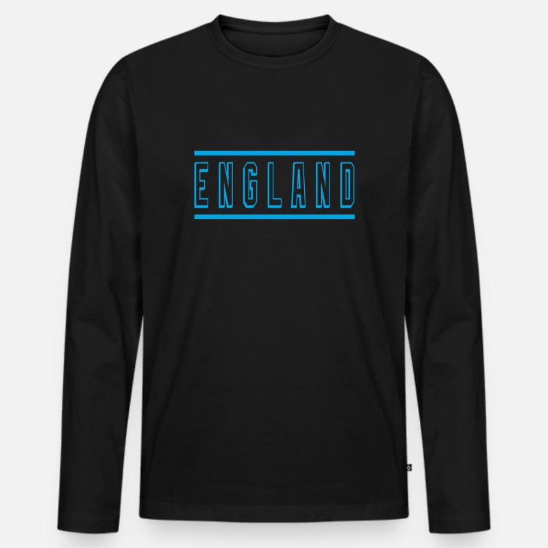 England - Männer Premium Bio Langarmshirt - Schwarz