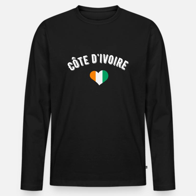 Elfenbeinküste - Männer Premium Bio Langarmshirt - Schwarz