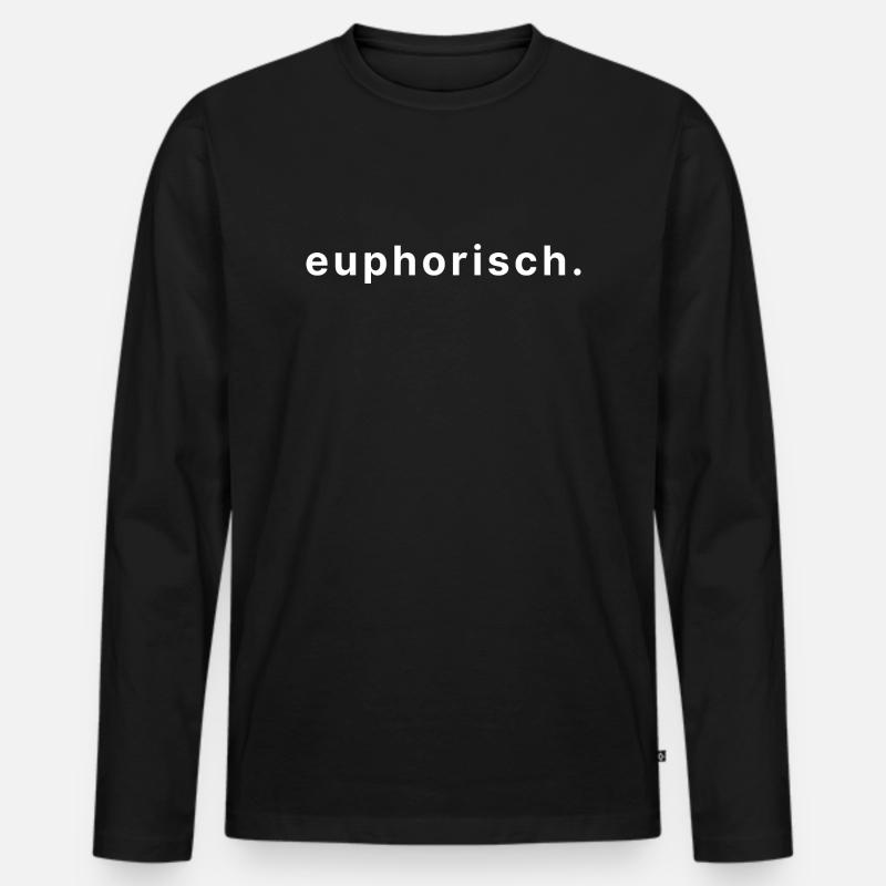 euphorisch. - Männer Premium Bio Langarmshirt - Schwarz