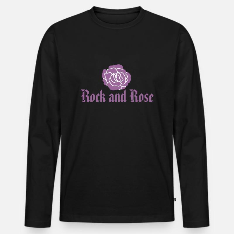 Rock and Roll - lila - Männer Premium Bio Langarmshirt - Schwarz