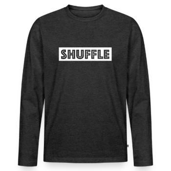 Mischen | Poker, Karten, lustige Sprüche - Männer Premium Bio Langarmshirt - Anthrazit meliert - Vorne - Nico (187cm)