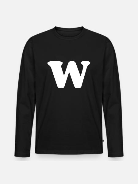 Letter w - Men's Premium Organic Long Sleeve Shirt - black