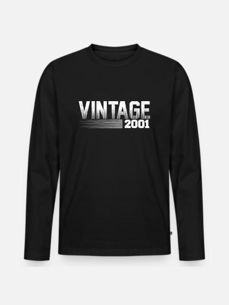 Millésime 2001 Anniversaire Rétro 2001 - T-shirt manches longues Premium bio Homme - noir