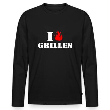 Grillen grillt BBQ Grillmaster Grillromatik - Männer Premium Bio Langarmshirt - Schwarz - Vorne - Nico (187cm)