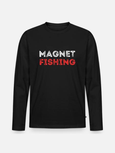 MAGNET FISHING METAL WORDS - Men's Premium Organic Long Sleeve Shirt - black