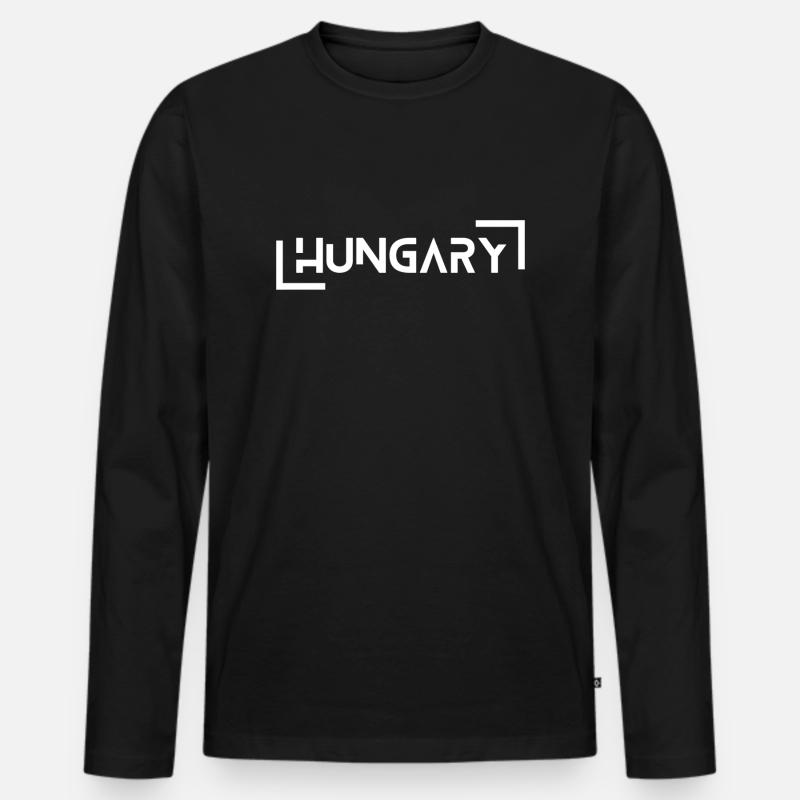 Hungary Ungarn - Männer Premium Bio Langarmshirt - Schwarz