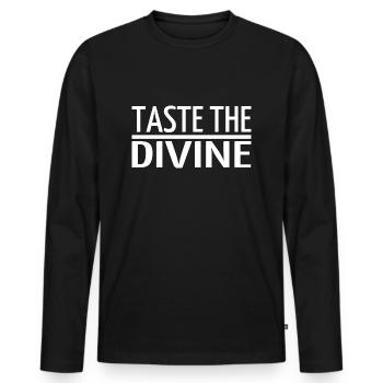 Combinaisons de saveurs Saveurs diverses - T-shirt manches longues Premium bio Homme - noir - Devant - Nico (187cm)