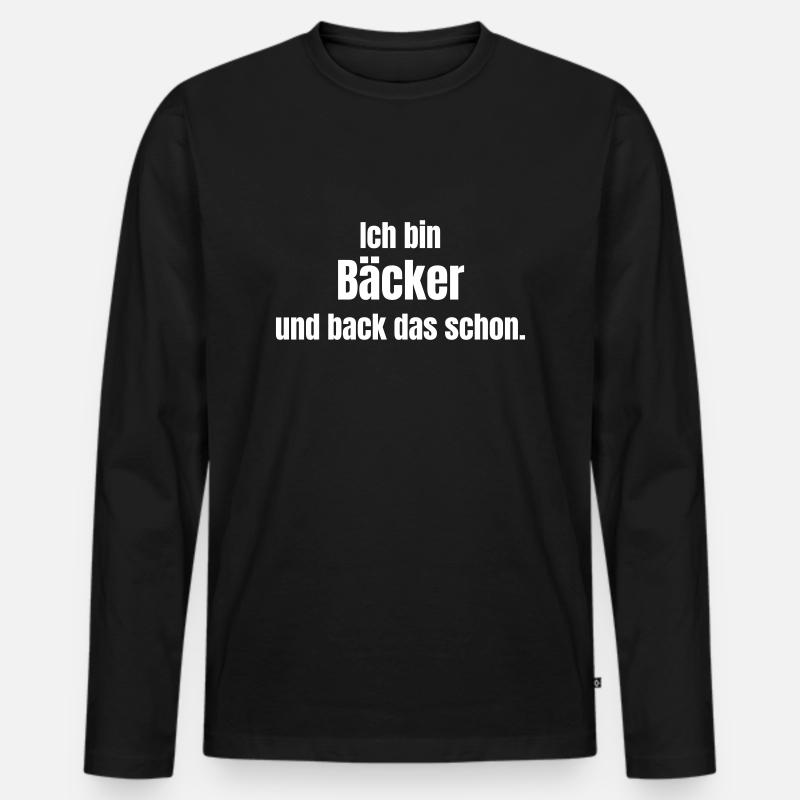 Bäcker - Männer Premium Bio Langarmshirt - Schwarz