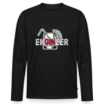 frGINeer haha mec drôle Artboard 1 - T-shirt manches longues Premium bio Homme - noir - Devant - Nico (187cm)