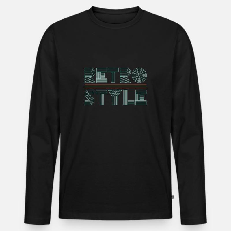 Retro Style - Neon - Männer Premium Bio Langarmshirt - Schwarz