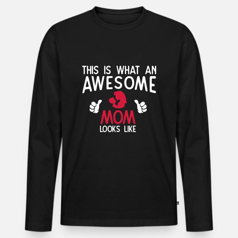 Awesome Mom - Männer Premium Bio Langarmshirt - Schwarz