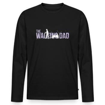 The Walking Dad - FathersDay Edition Vintage Look - Männer Premium Bio Langarmshirt - Schwarz - Vorne - Nico (187cm)