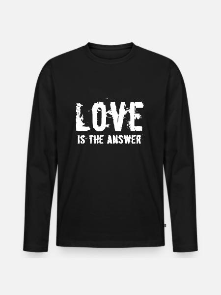 LOVE IS THE ANSWER - Men's Premium Organic Long Sleeve Shirt - black