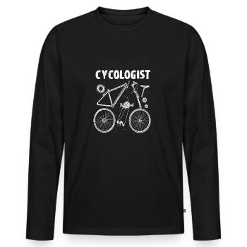 Cycologist Rad Fahrrad Teile Geschenk Lustig Sport - Männer Premium Bio Langarmshirt - Schwarz - Vorne - Nico (187cm)