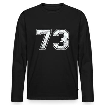 73 dans blanc in Used Look - T-shirt manches longues Premium bio Homme - noir - Devant - Nico (187cm)