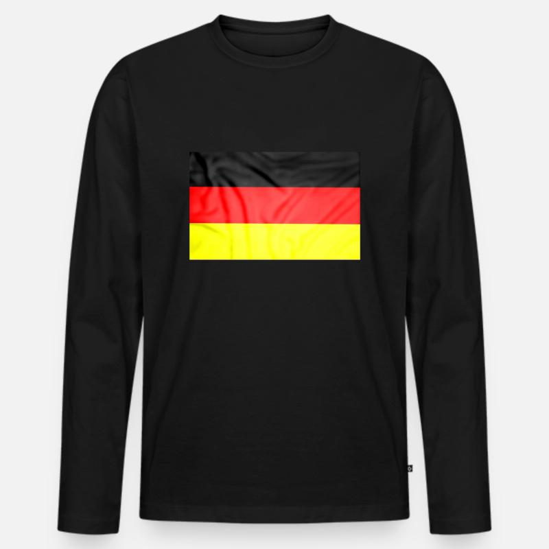 Deutsche Flagge. Geman Flag. - Männer Premium Bio Langarmshirt - Schwarz