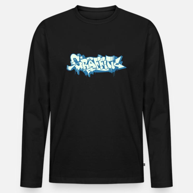 GRAFFITI - Männer Premium Bio Langarmshirt - Schwarz
