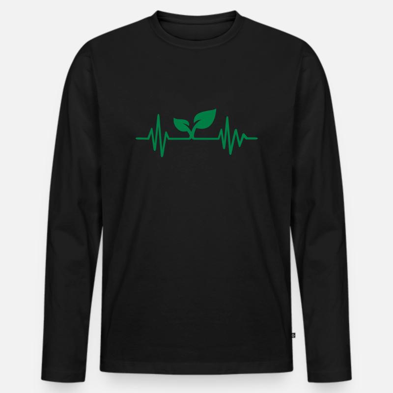 Vegan - Männer Premium Bio Langarmshirt - Schwarz