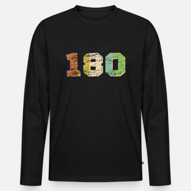 180 Darts - Männer Premium Bio Langarmshirt - Schwarz