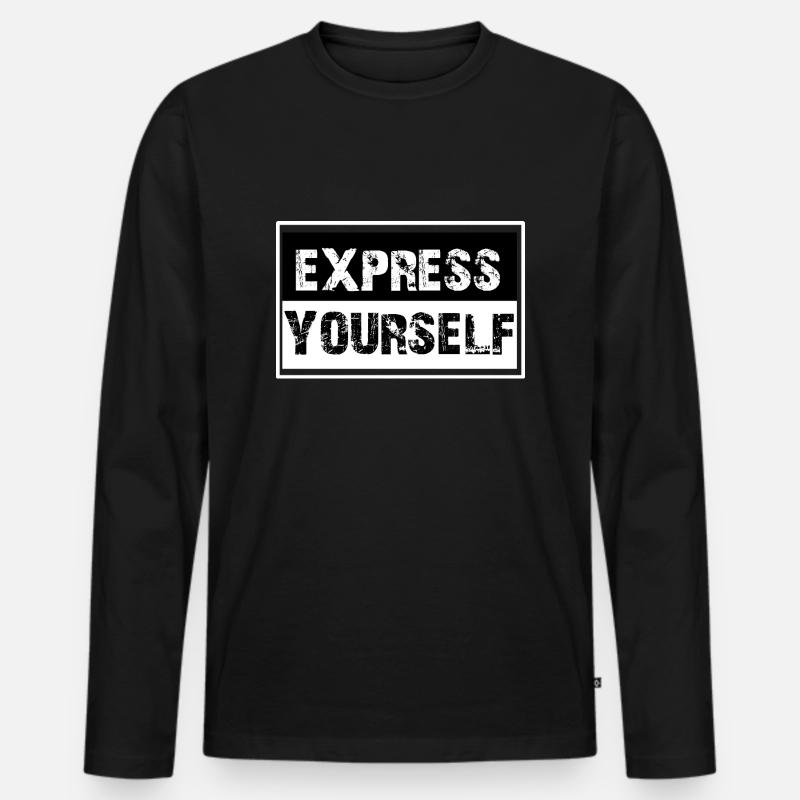 Express Yourself - Männer Premium Bio Langarmshirt - Schwarz