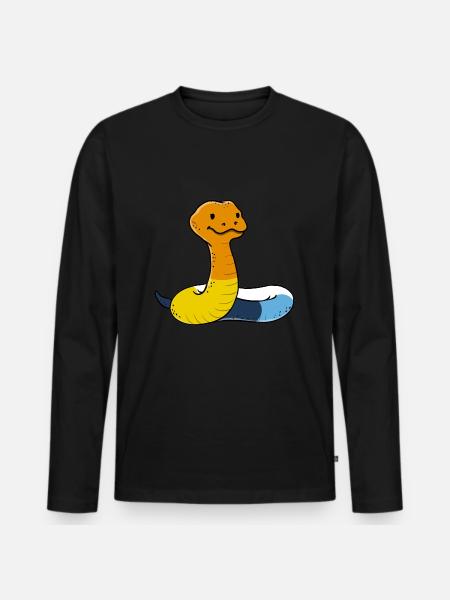 Snake Aroace Pride - Men's Premium Organic Long Sleeve Shirt - black