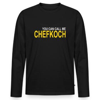 Chef - T-shirt manches longues Premium bio Homme - noir - Devant - Nico (187cm)
