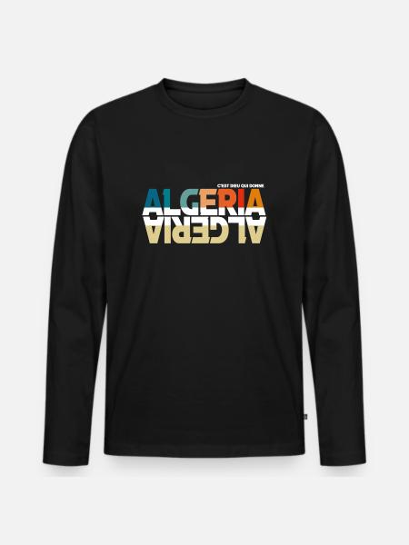 Algeria is God who gives - Men's Premium Organic Long Sleeve Shirt - black