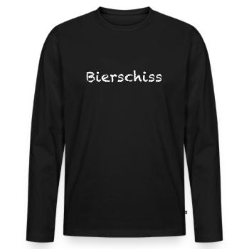 Bierschiss | Bier, Party, grillen, Sonne, Sommer - Männer Premium Bio Langarmshirt - Schwarz - Vorne - Nico (187cm)