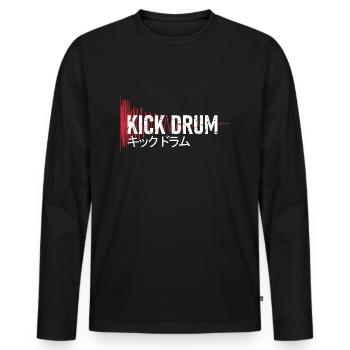 Kick Drum - キックドラム - Synthesizer - Männer Premium Bio Langarmshirt - Schwarz - Vorne - Nico (187cm)