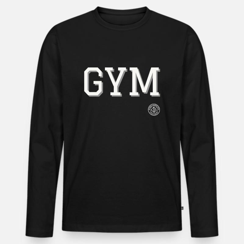 gym - Männer Premium Bio Langarmshirt - Schwarz