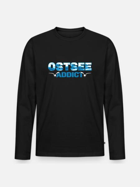 ostsee möwe strandfeeling sommer-vibes rügen - Men's Premium Organic Long Sleeve Shirt - black