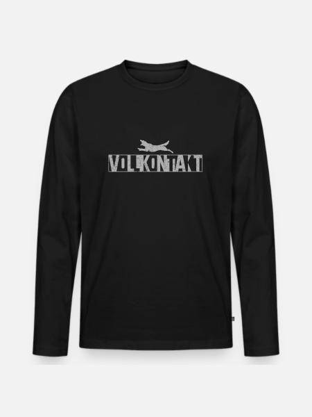 Vollkontakt Hundesport Shirt - Männer Premium Bio Langarmshirt - Schwarz