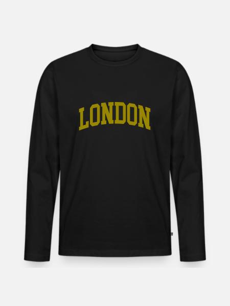 londres doré - T-shirt manches longues Premium bio Homme - noir