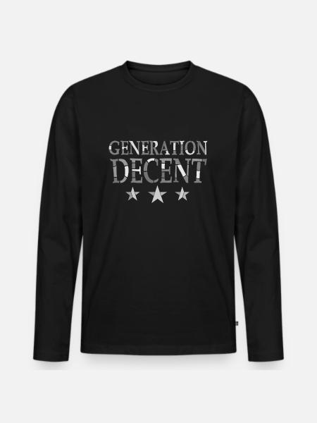 "generation decent" weiß-grau - Männer Premium Bio Langarmshirt - Schwarz
