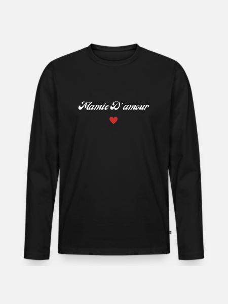 mamie d'amour - T-shirt manches longues Premium bio Homme - noir