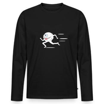 Running snowball - Men's Premium Organic Long Sleeve Shirt - black - Front - Nico (187cm)