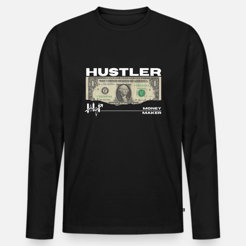 Hustler - Männer Premium Bio Langarmshirt - Schwarz