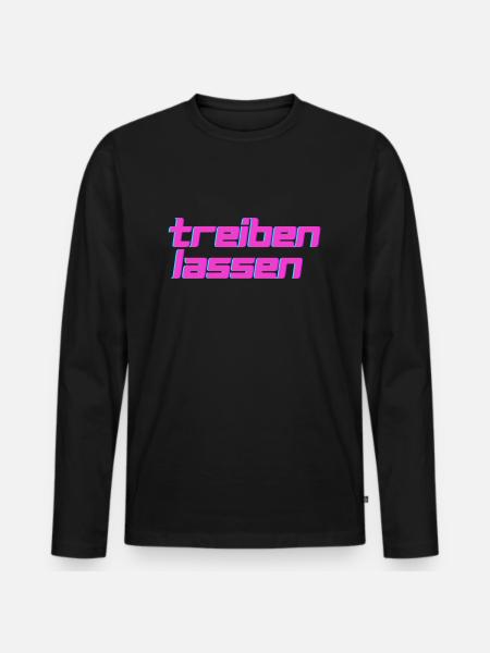 Treiben lassen - Männer Premium Bio Langarmshirt - Schwarz