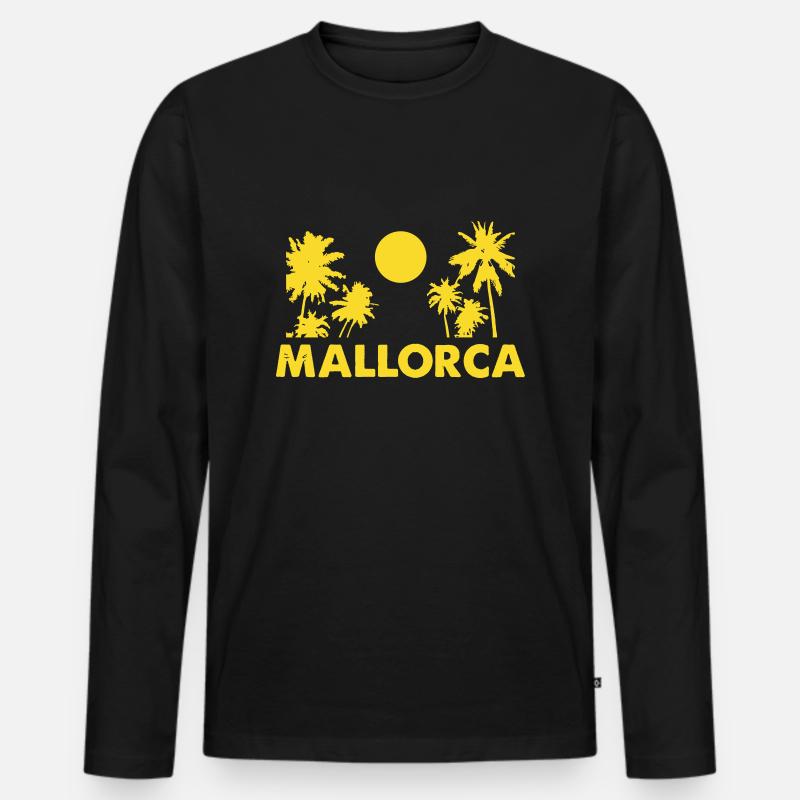 mallorca 1 - Männer Premium Bio Langarmshirt - Schwarz