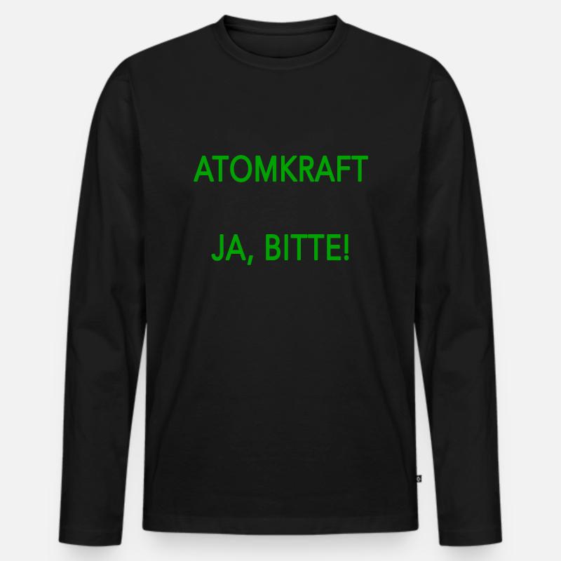 Atomkraft ja bitte - Männer Premium Bio Langarmshirt - Schwarz