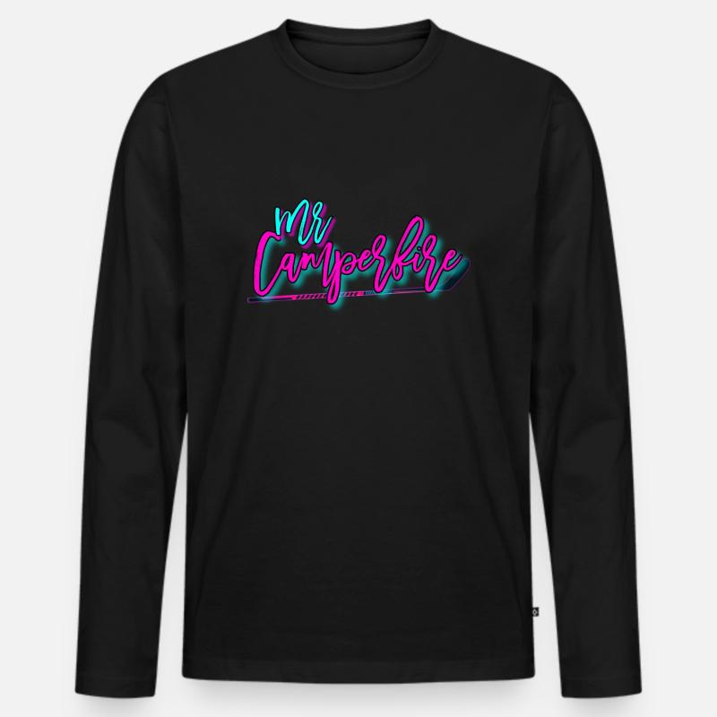 MrCamperfire Signatur - Männer Premium Bio Langarmshirt - Schwarz