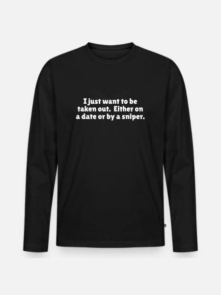 Funny valentines dating - Men's Premium Organic Long Sleeve Shirt - black