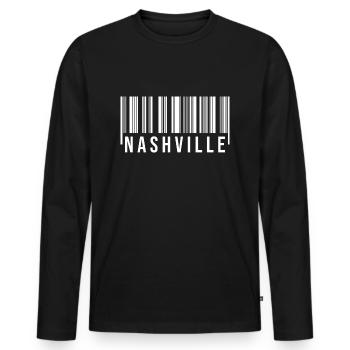 Nashville Barcode - Men's Premium Organic Long Sleeve Shirt - black - Front - Nico (187cm)