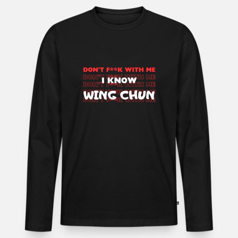 Ich beherrsche Wing Chun - Männer Premium Bio Langarmshirt - Schwarz