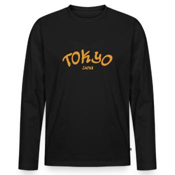 Tokyo - Japan - Japanese - Asia - Asia - Men's Premium Organic Long Sleeve Shirt - black - Front - Nico (187cm)