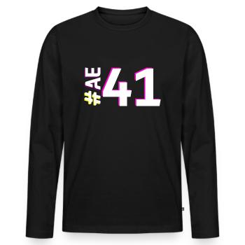 AE41-KARTON - Männer Premium Bio Langarmshirt - Schwarz - Vorne - Nico (187cm)