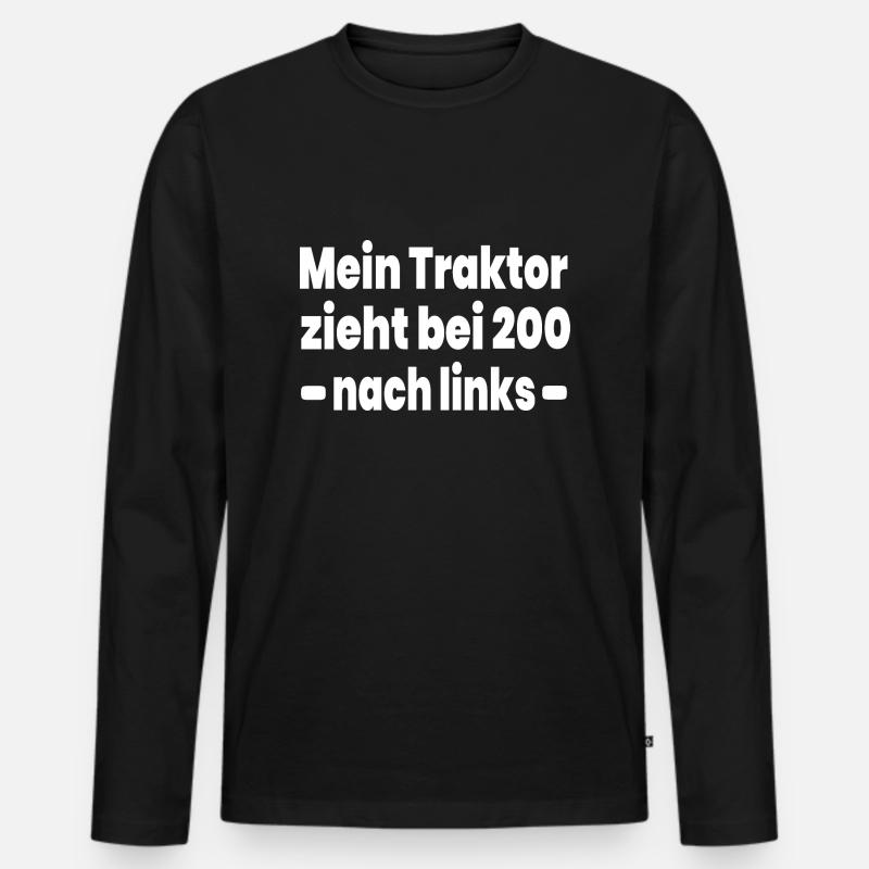 Traktor - Männer Premium Bio Langarmshirt - Schwarz