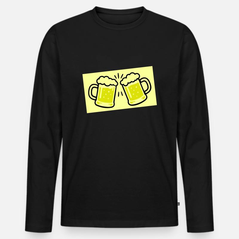 Bierglas Bier Symbol - Männer Premium Bio Langarmshirt - Schwarz