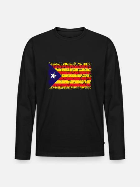 Catalonia Independence Flag - Men's Premium Organic Long Sleeve Shirt - black